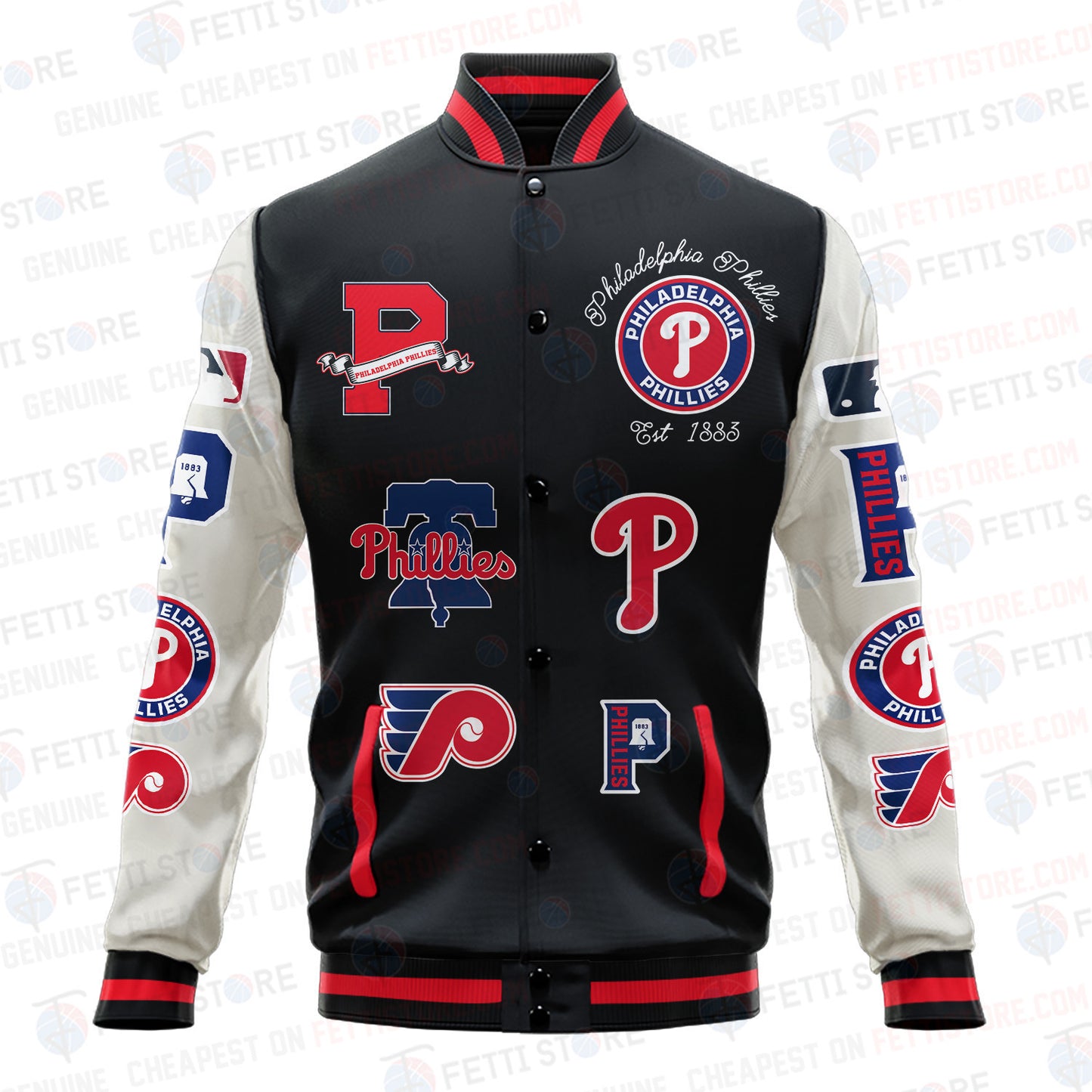 Philadelphia Phillies - Major League Baseball AOP Varsity Jacket V2 - All-Over-Printed Jacket