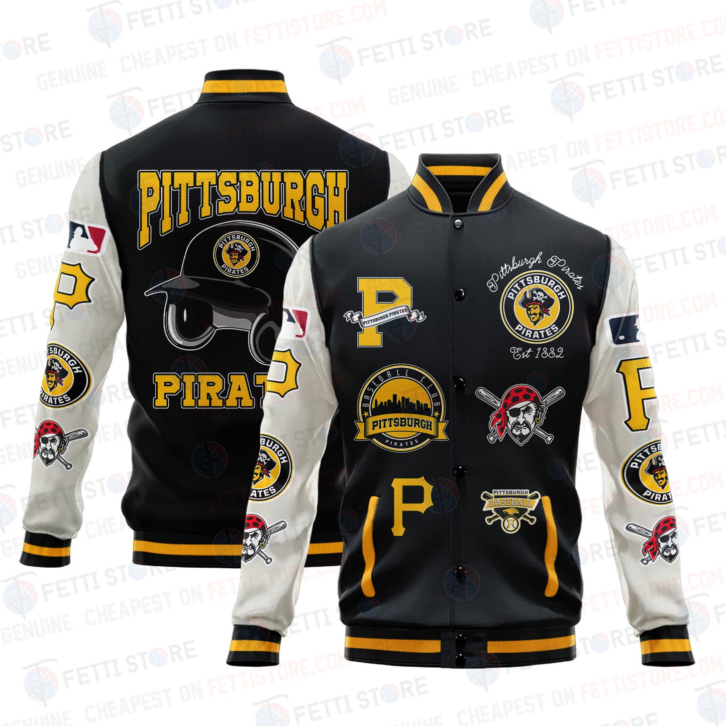 Pittsburgh Pirates - Major League Baseball AOP Varsity Jacket V2 - All-Over-Printed Jacket
