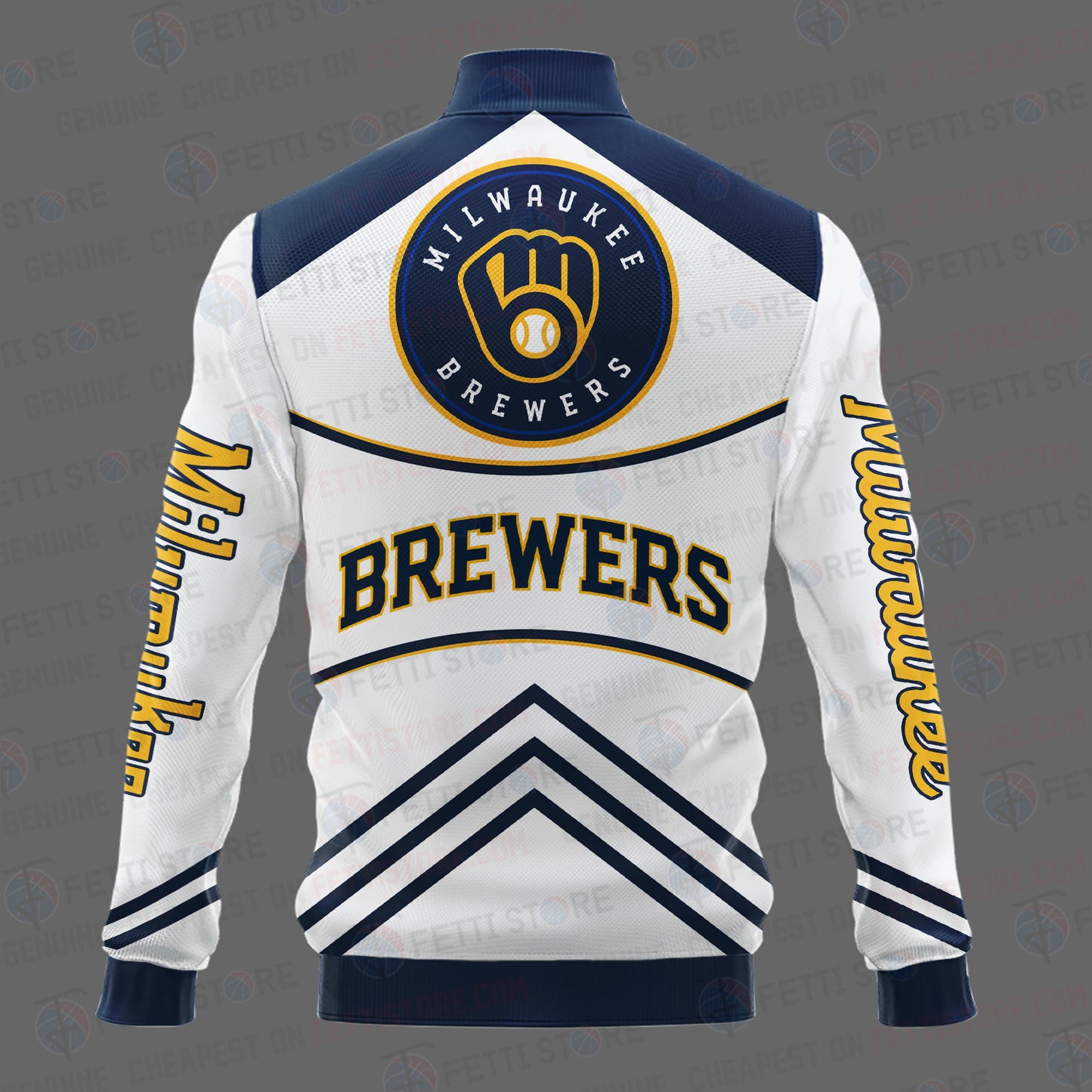 Milwaukee Brewers - Major League Baseball AOP Varsity Jacket V4 - All-Over-Printed Jacket