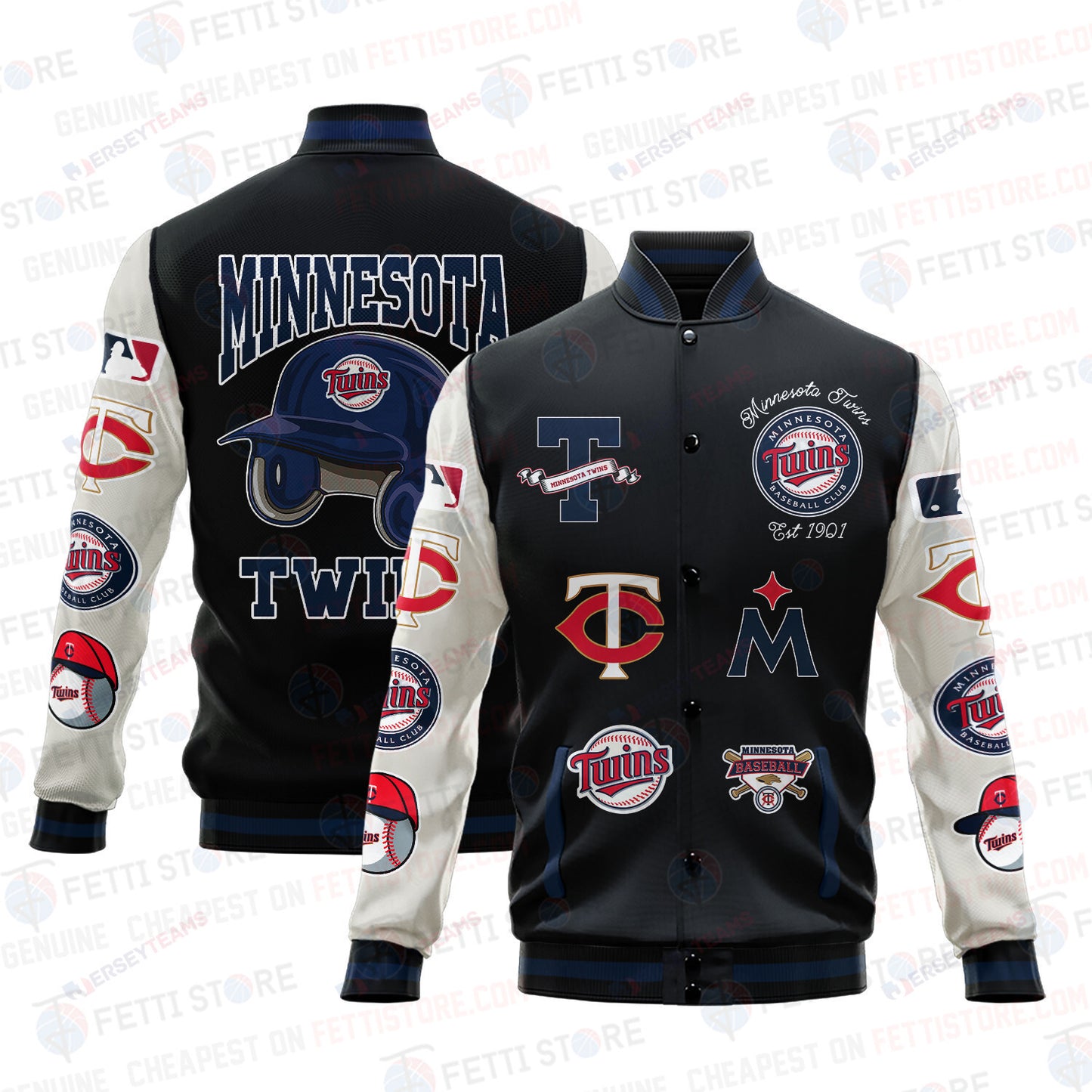 Minnesota Twins - Major League Baseball AOP Varsity Jacket V2 - All-Over-Printed Jacket