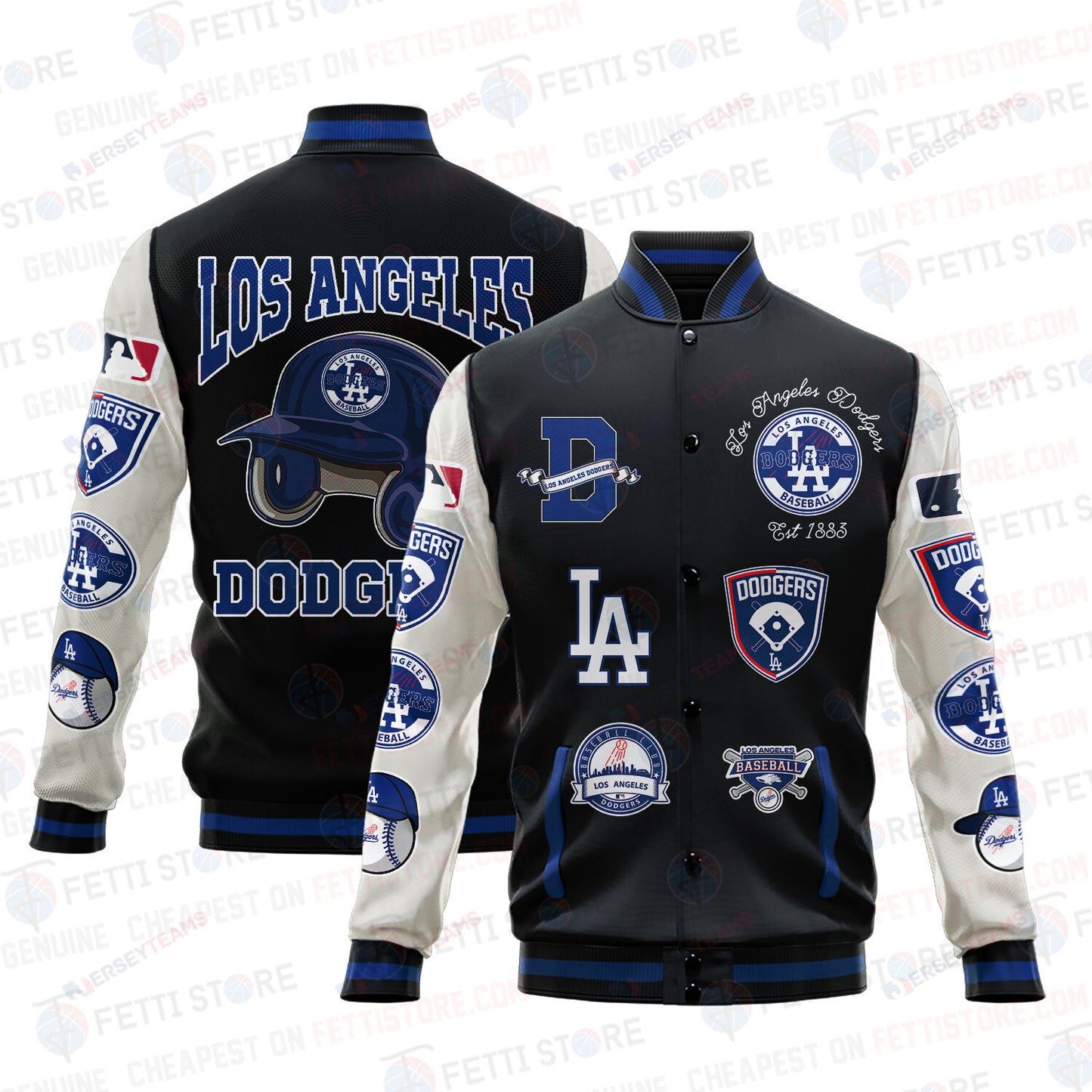 Los Angeles Dodgers - Major League Baseball AOP Varsity Jacket V2 - All-Over-Printed Jacket