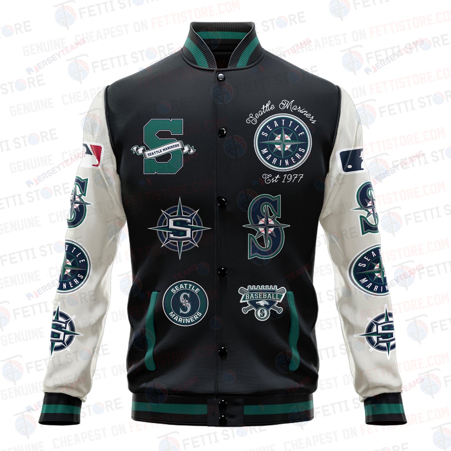 Seattle Mariners - Major League Baseball AOP Varsity Jacket V2 - All-Over-Printed Jacket