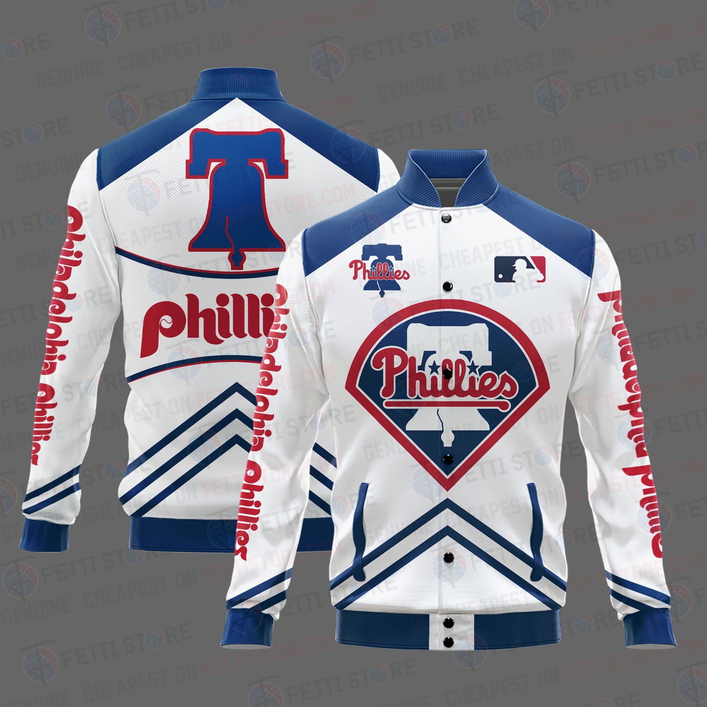 Philadelphia Phillies - Major League Baseball AOP Varsity Jacket V4 - All-Over-Printed Jacket