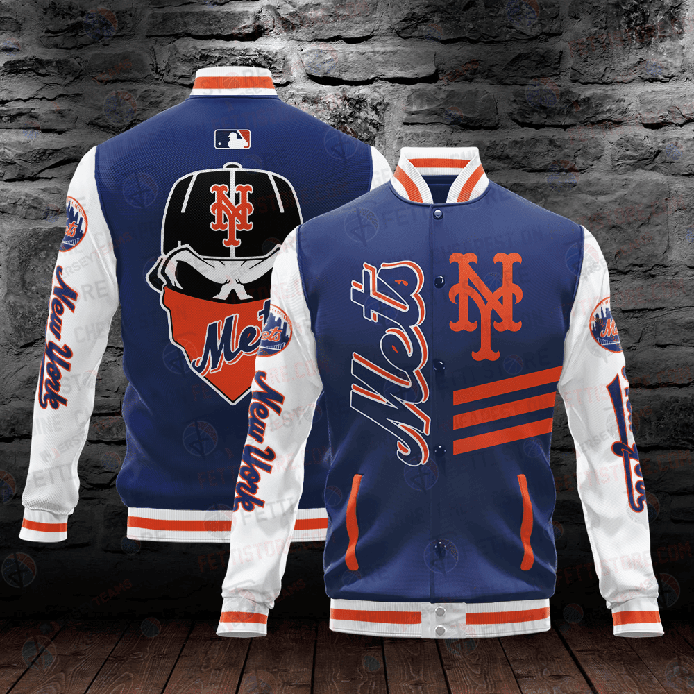 New York Mets Major League Baseball AOP Varsity Jacket - All-Over-Printed Jacket