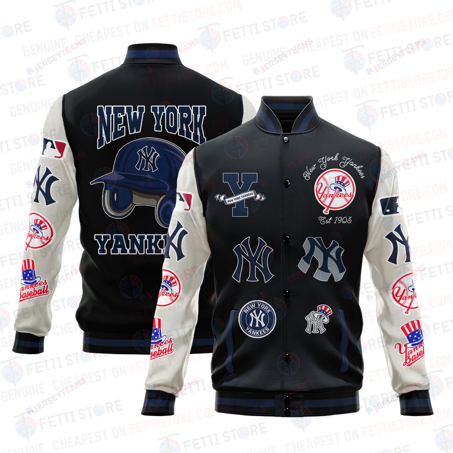 New York Yankees - Major League Baseball AOP Varsity Jacket V2 - All-Over-Printed Jacket