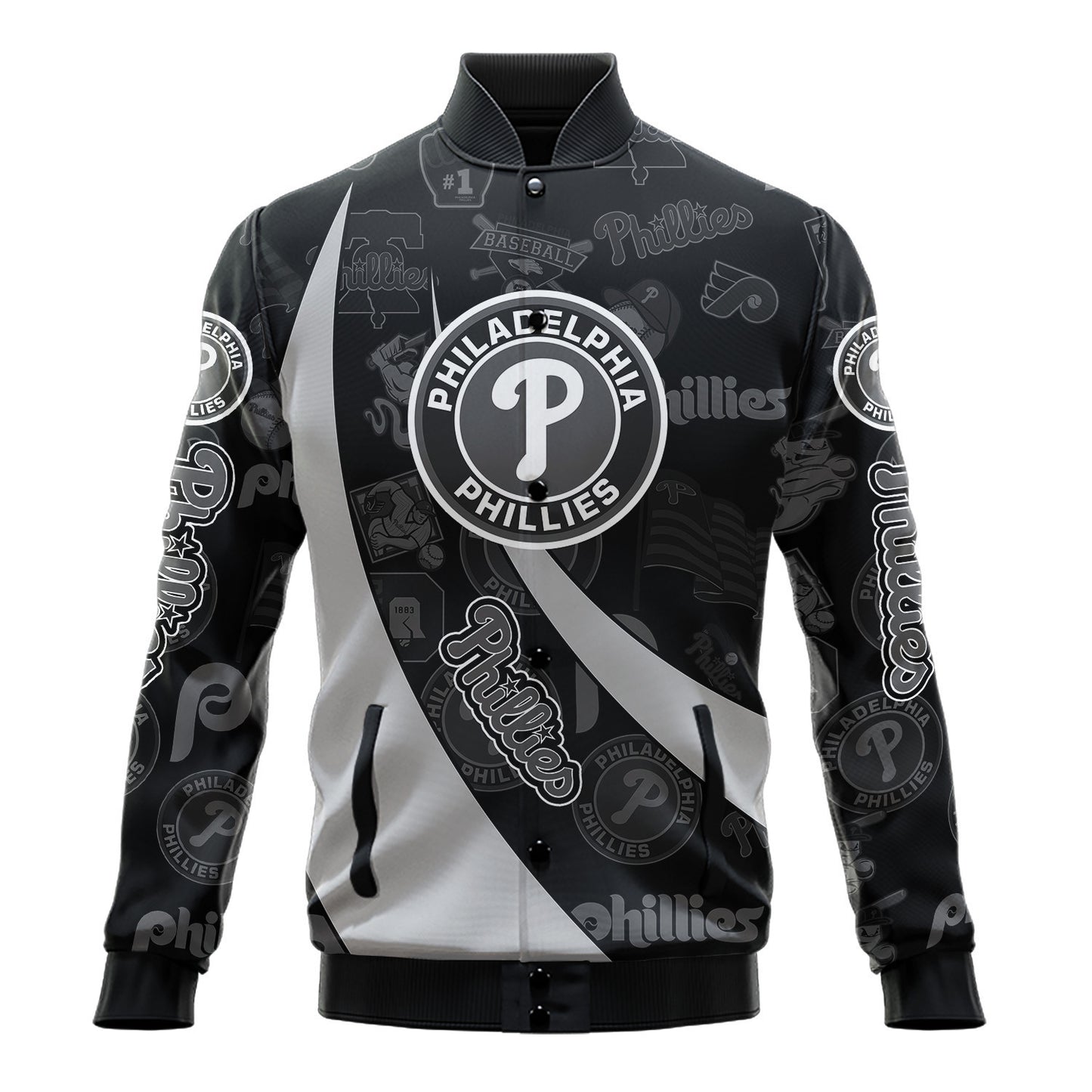 Philadelphia Phillies - Major League Baseball AOP Varsity Jacket V3 - All-Over-Printed Jacket