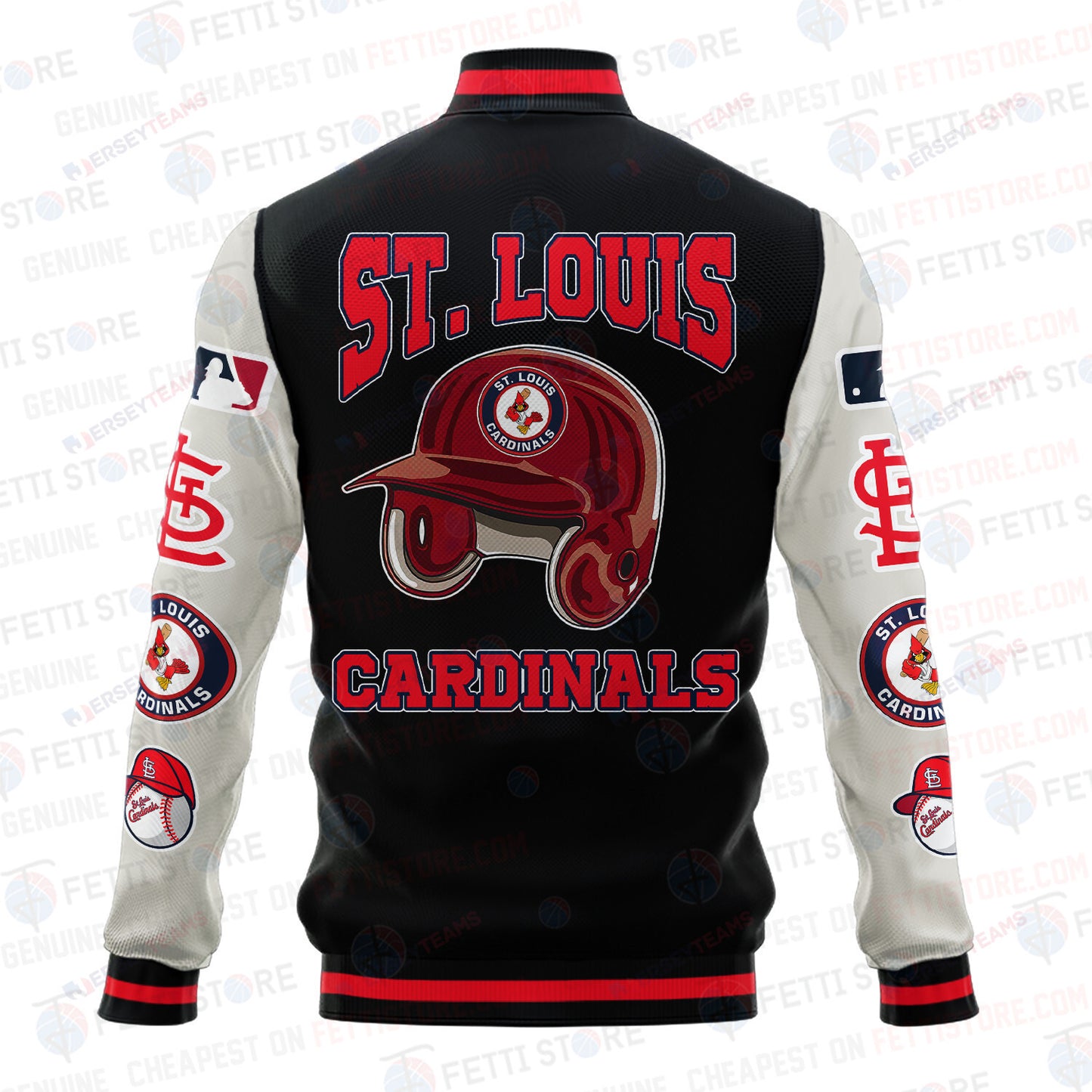 St. Louis Cardinals - Major League Baseball AOP Varsity Jacket V2 - All-Over-Printed Jacket