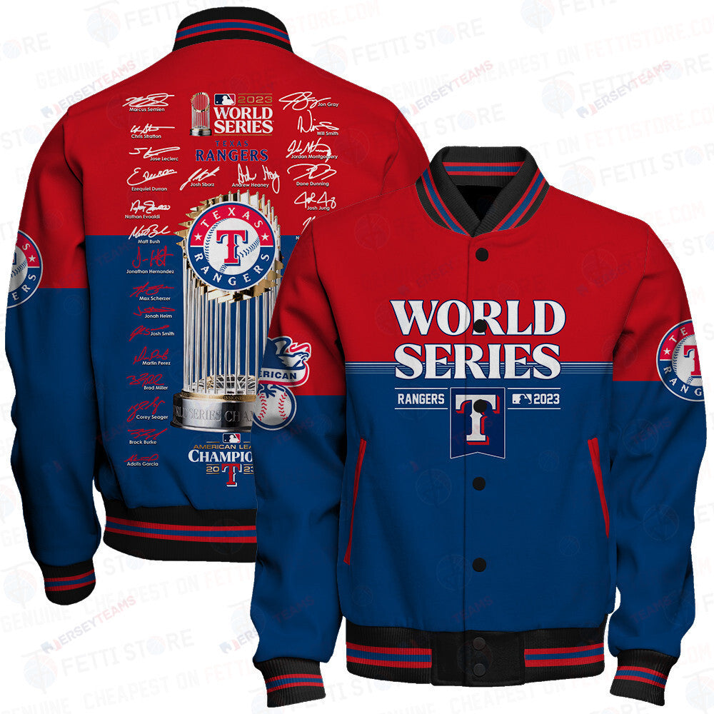 Texas Rangers - Major League Baseball AOP Varsity Jacket V14 - All-Over-Printed Jacket
