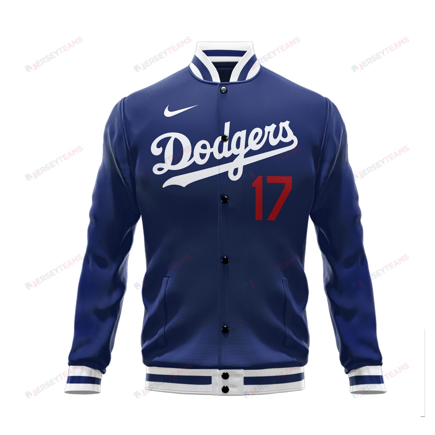 Shohei Ohtani 17 Los Angeles Dodgers Baseball Jacket - Royal - All-Over-Printed Jacket