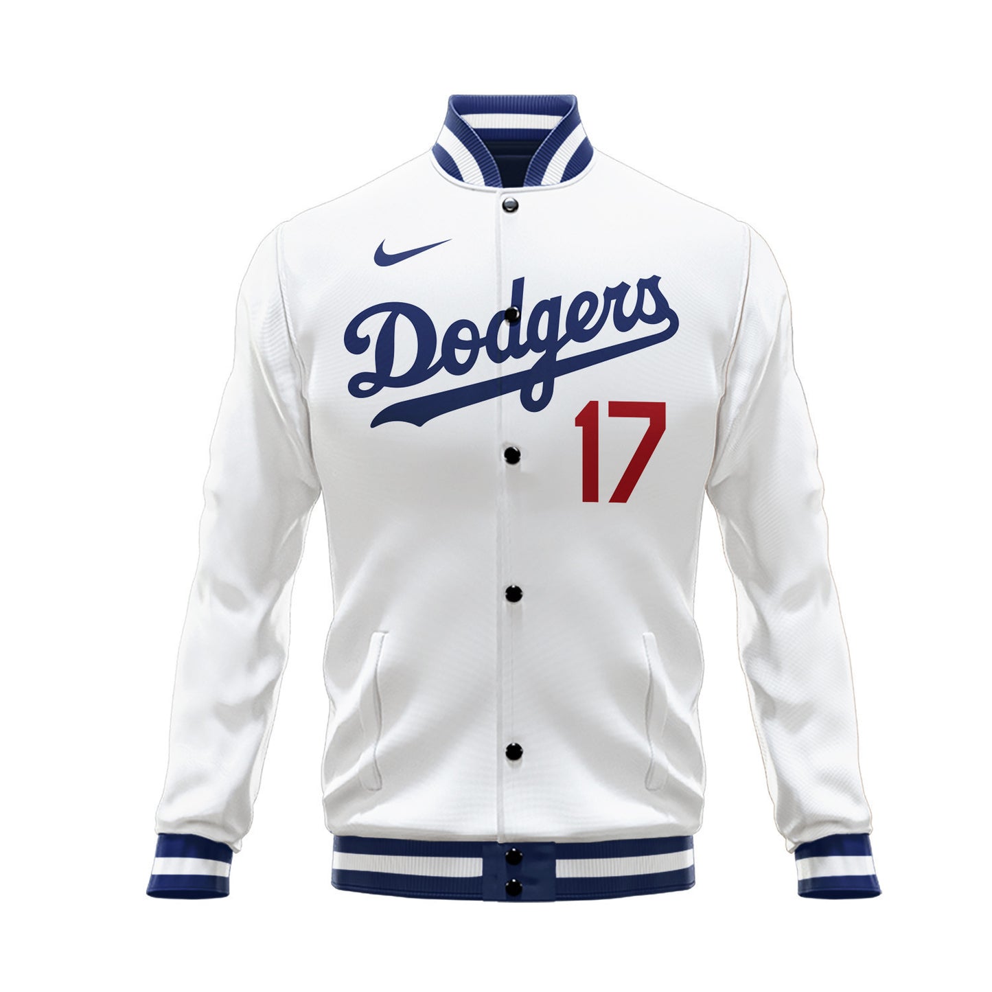 Shohei Ohtani 17 Los Angeles Dodgers Signed Baseball Jacket - White - All-Over-Printed Jacket