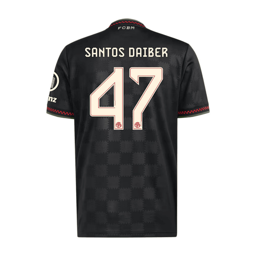 David Santos Daiber 47 Bayern Munich 2025/26 Third Men Jersey - Black