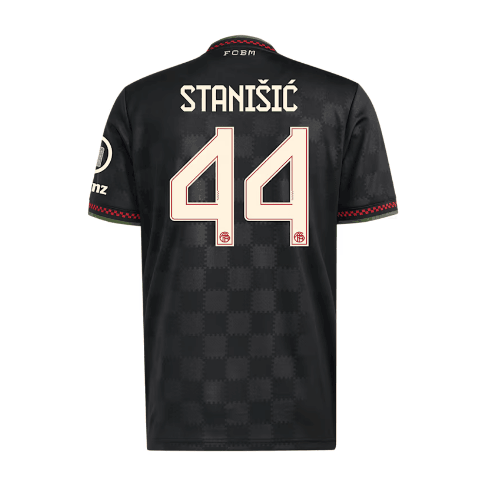 Josip Stanišić 44 Bayern Munich 2025/26 Third Men Jersey - Black