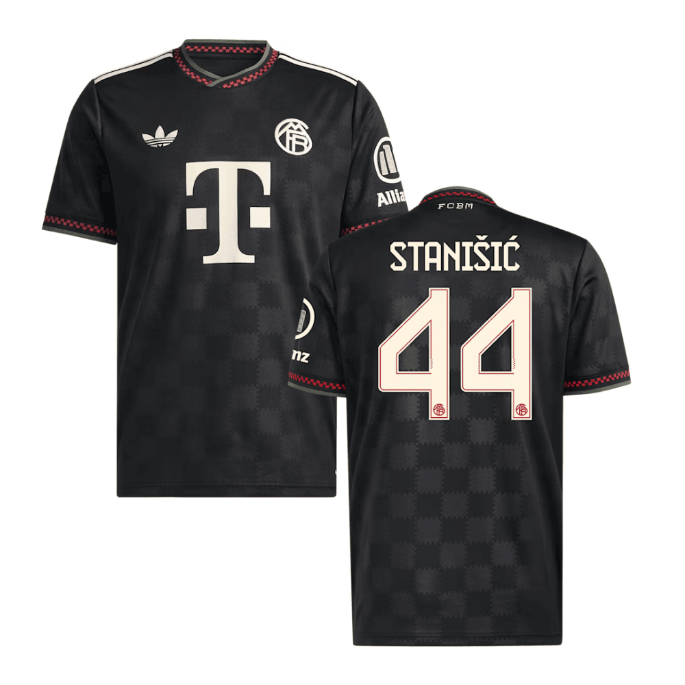 Josip Stanišić 44 Bayern Munich 2025/26 Third Men Jersey - Black