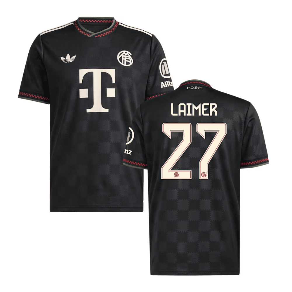 Konrad Laimer 27 Bayern Munich 2025/26 Third Men Jersey - Black