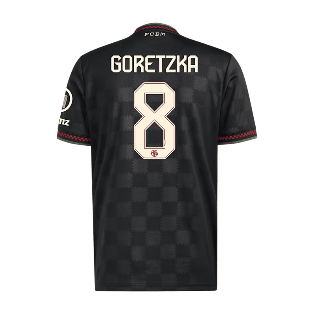 Leon Goretzka 8 Bayern Munich 2025/26 Third Men Jersey - Black