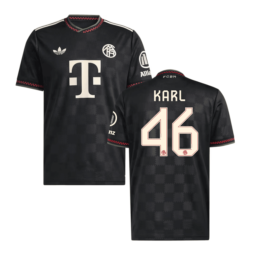 Lennart Karl 46 Bayern Munich 2025/26 Third Men Jersey - Black