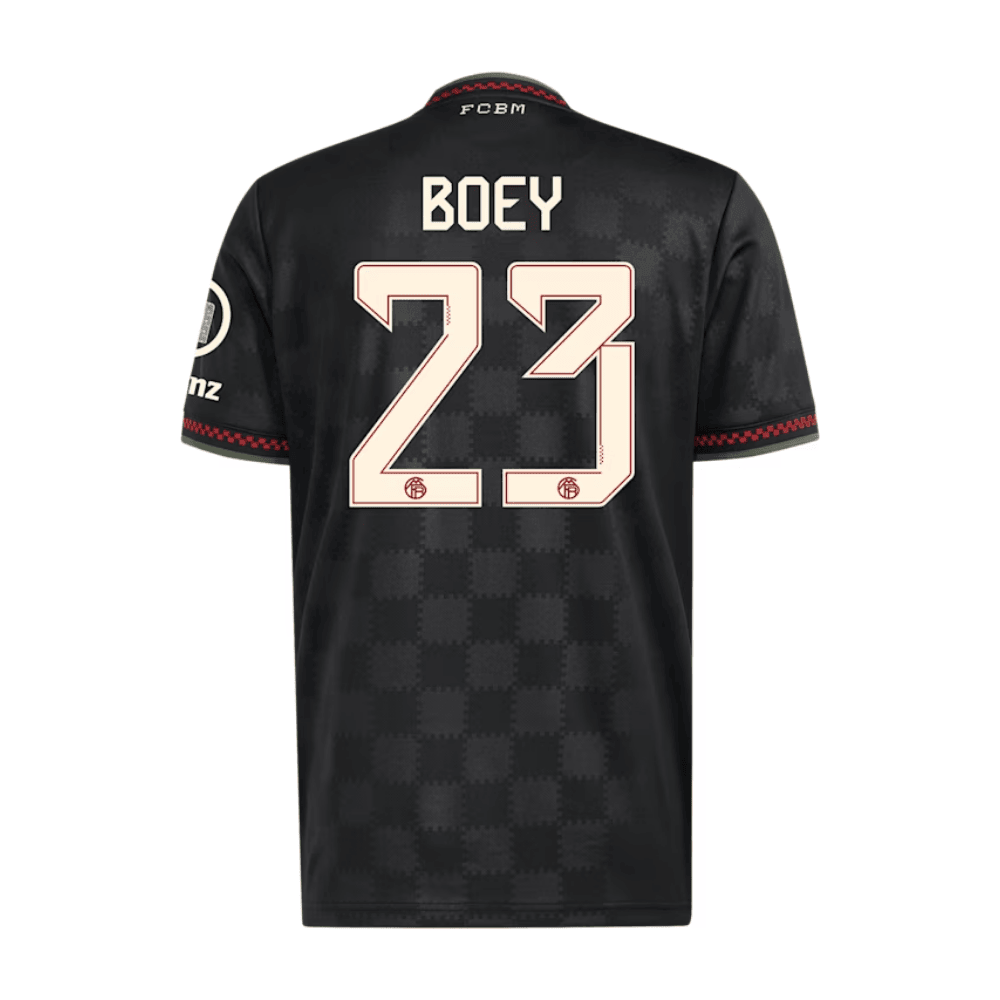 Sacha Boey 23 Bayern Munich 2025/26 Third Men Jersey - Black