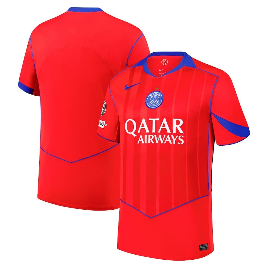 Paris Saint-Germain 2025/26 UCL Titleholder And Foundation 10 Years Badge And Eiffel Star Third Men Jersey - Red
