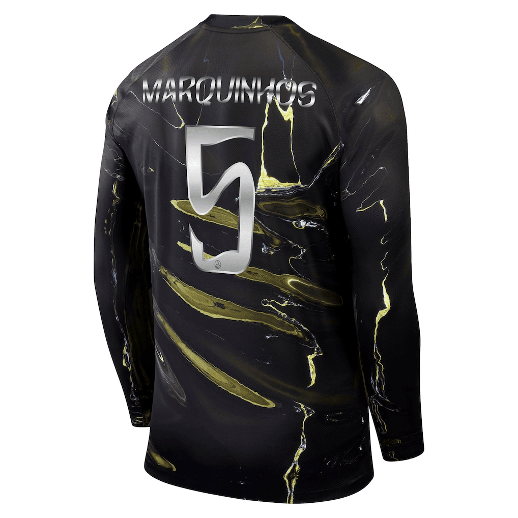 Marquinhos 5 Paris Saint-Germain Jordan Night Edition 2025/26 Cup Printing Long Sleeve Jersey - Black