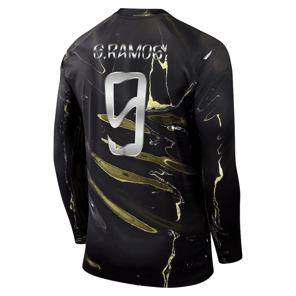 G.Ramos 9 Paris Saint-Germain Jordan Night Edition 2025/26 Cup Printing Long Sleeve Jersey - Black