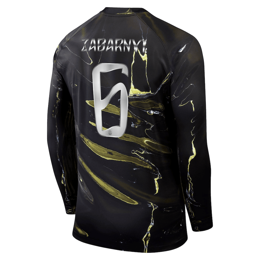 Zabarnyi 6 Paris Saint-Germain Jordan Night Edition 2025/26 Cup Printing Long Sleeve Jersey - Black