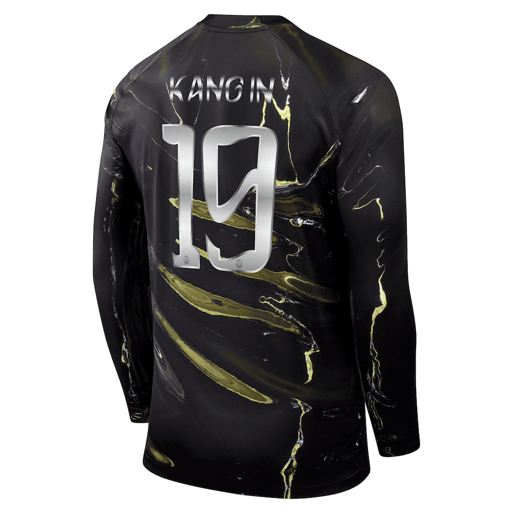 D.Doué 14 Paris Saint-Germain Jordan Night Edition 2025/26 Cup Printing Long Sleeve Jersey - Black