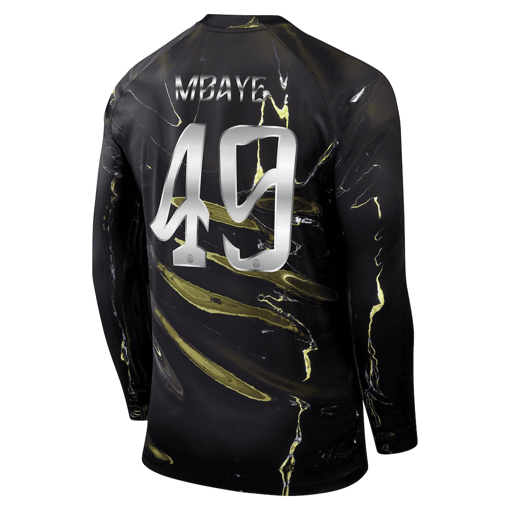 Mbaye 49 Paris Saint-Germain Jordan Night Edition 2025/26 Cup Printing Long Sleeve Jersey - Black