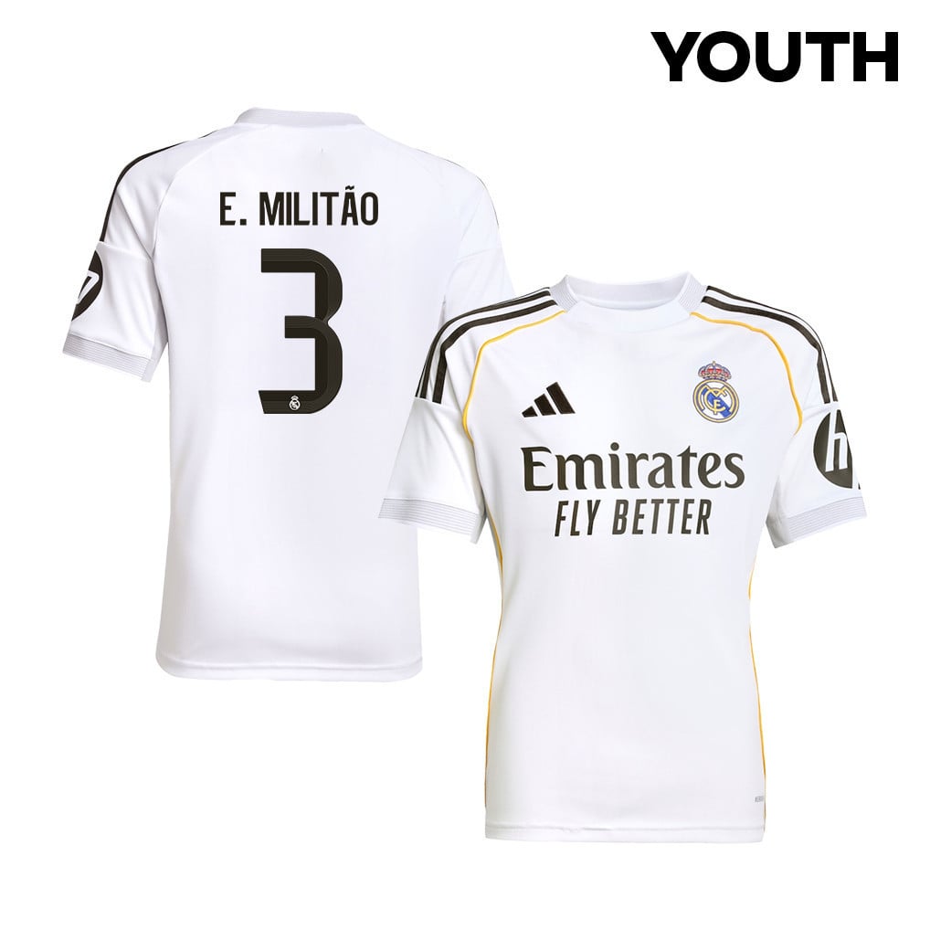 Éder Gabriel Militão 3 Real Madrid 25/26 Home YOUTH Jersey - White