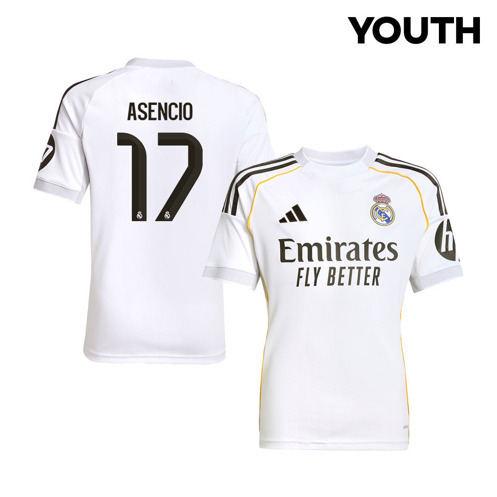 Raúl Asencio 17 Real Madrid 25/26 Home YOUTH Jersey - White