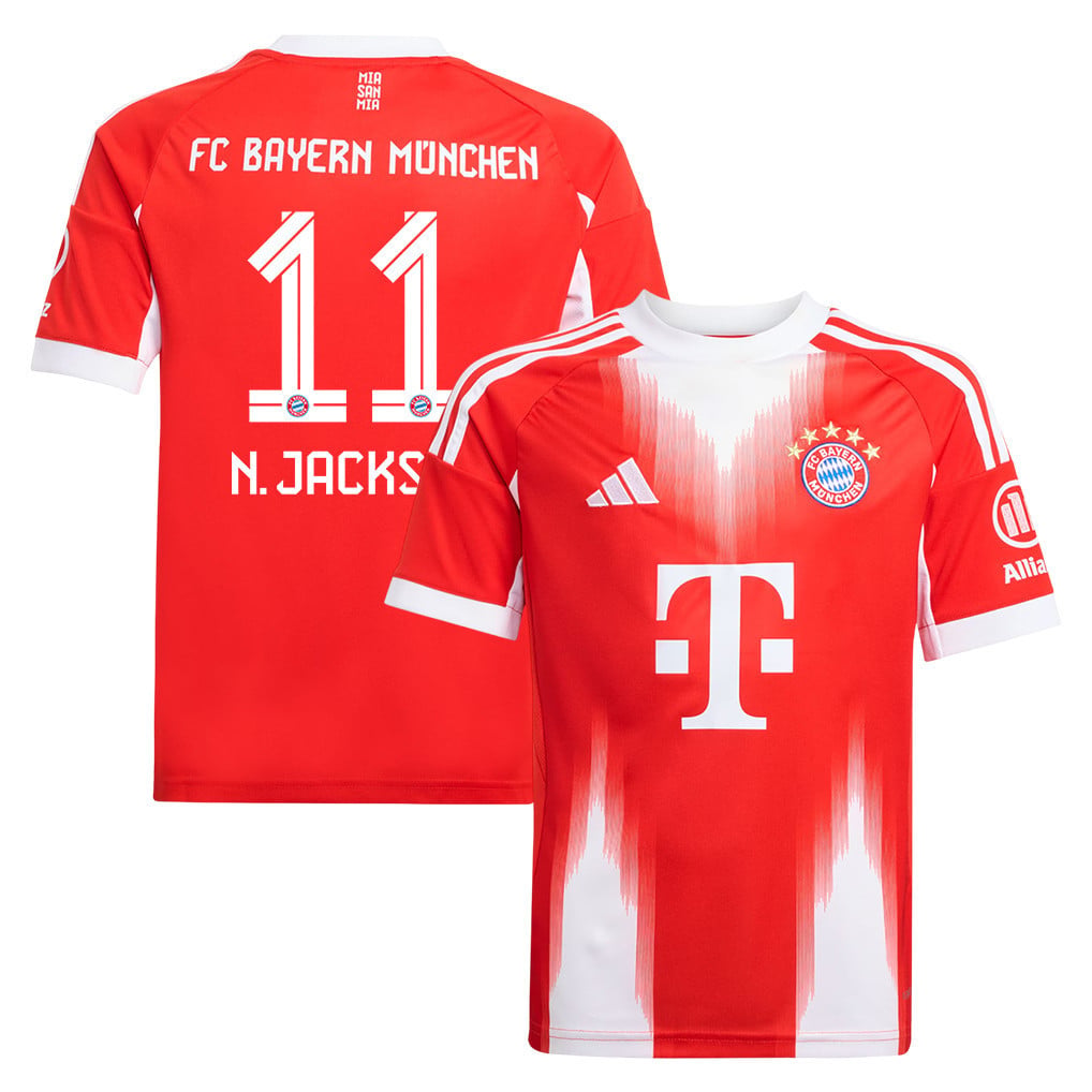 Nicolas Jackson 11 Bayern Munich 25/26 Home YOUTH Jersey - Red