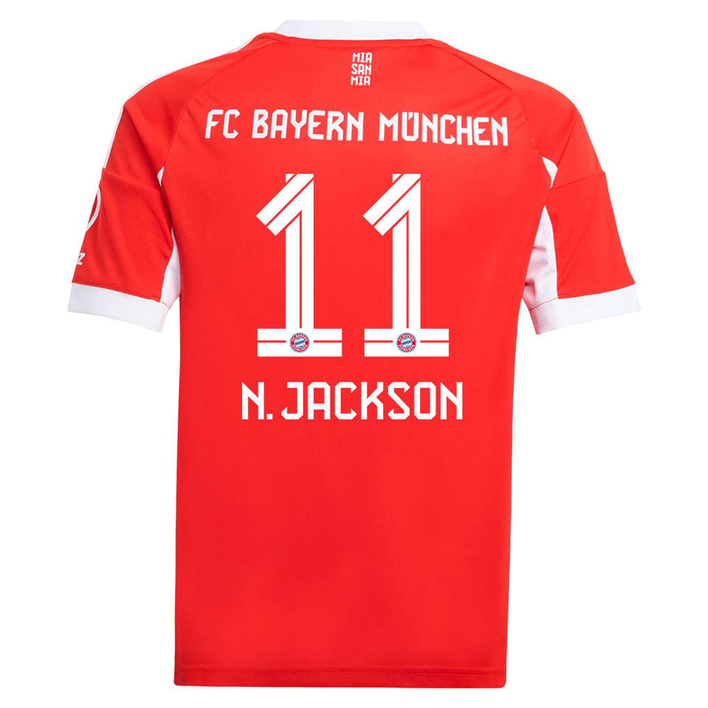 Nicolas Jackson 11 Bayern Munich 25/26 Home YOUTH Jersey - Red