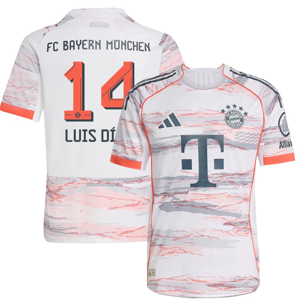 Luis Díaz 14 Bayern Munich 25/26 Away YOUTH Jersey - White