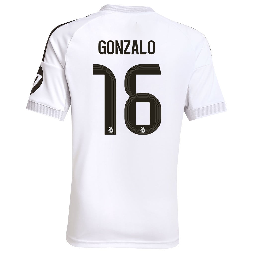 Gonzalo 16 Real Madrid 25/26 Home YOUTH Jersey - White