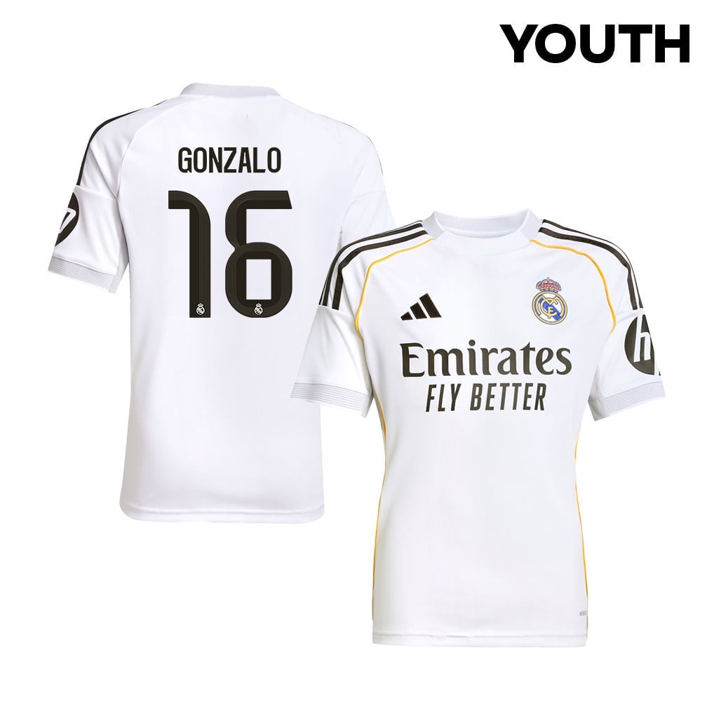 Gonzalo 16 Real Madrid 25/26 Home YOUTH Jersey - White