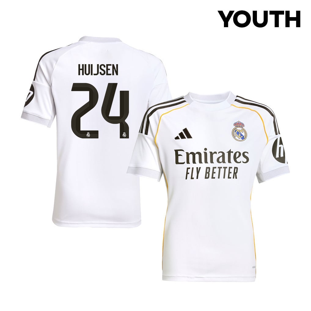 Dean Huijsen 24 Real Madrid 25/26 Home YOUTH Jersey - White