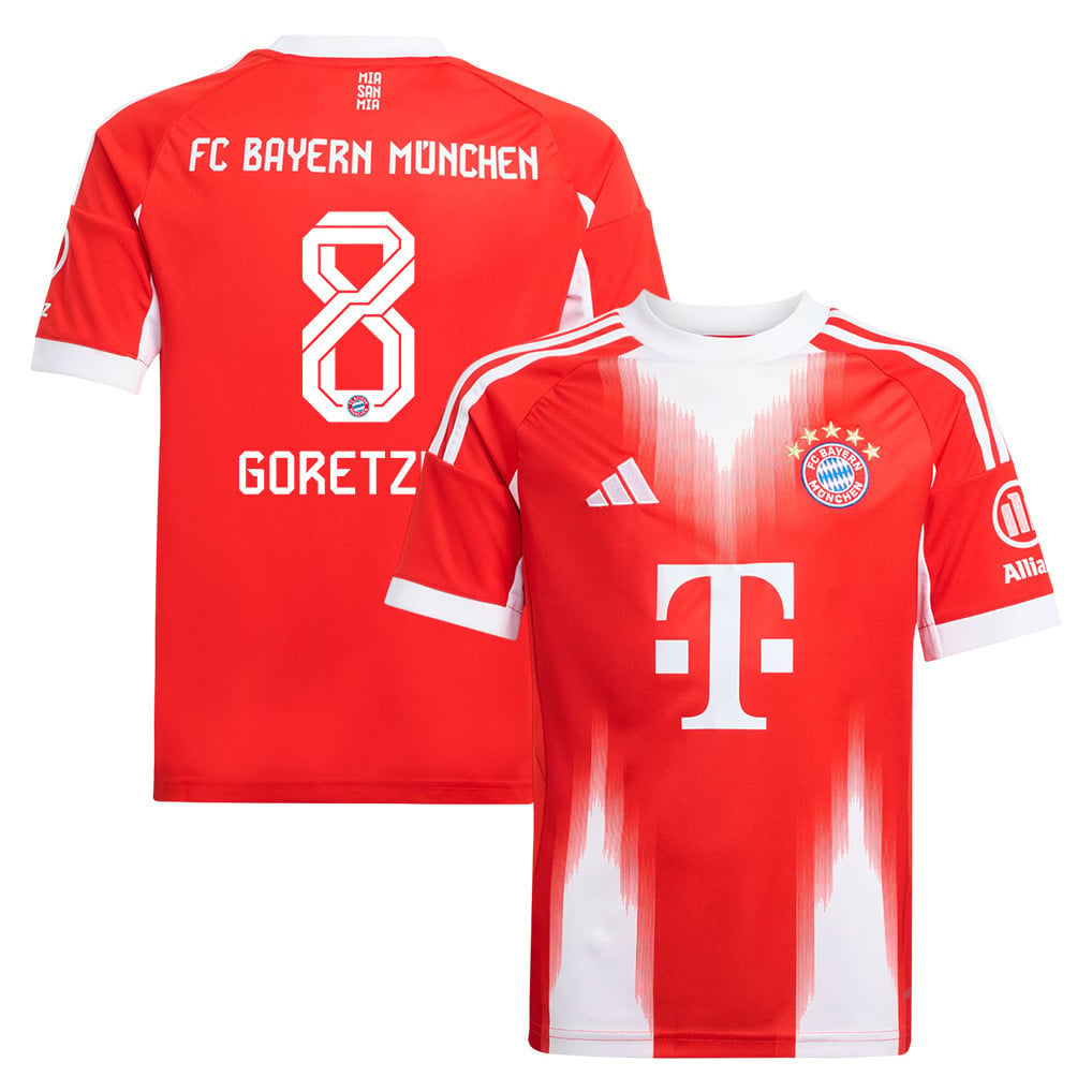 Leon Goretzka 8 Bayern Munich 25/26 Home YOUTH Jersey - Red