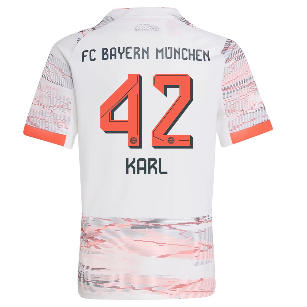 Lennart Karl 42 Bayern Munich 25/26 Away YOUTH Jersey - White