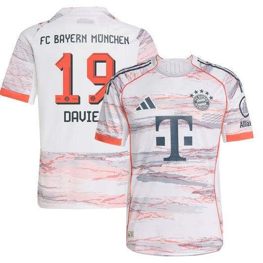 Alphonso Davies 19 Bayern Munich 25/26 Away YOUTH Jersey - White