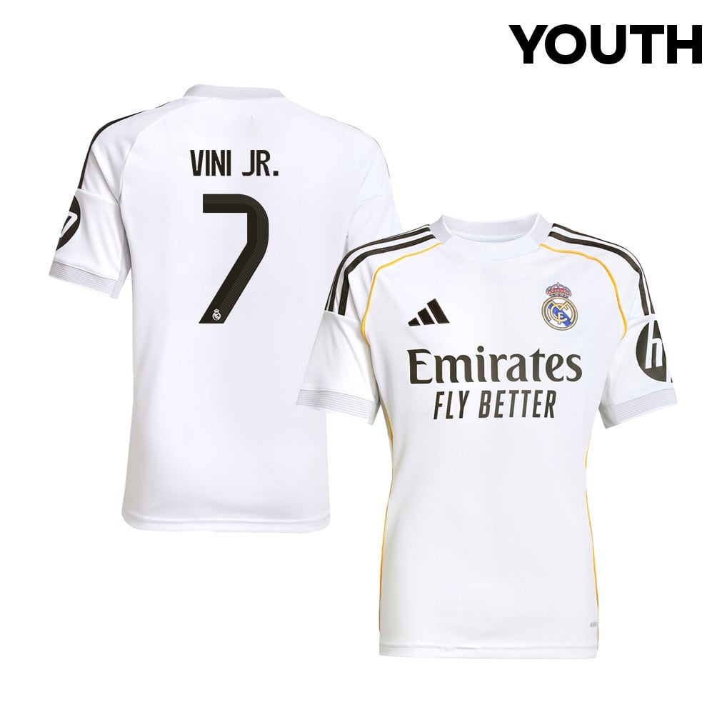 Vinícius Júnior 7 Real Madrid 25/26 Home YOUTH Jersey - White