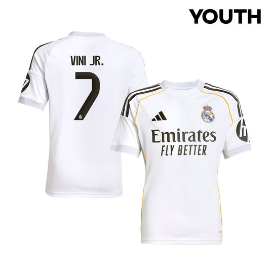 Vinícius Júnior 7 Real Madrid 25/26 Home YOUTH Jersey - White