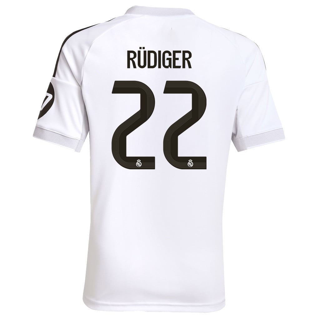 Antonio Rüdiger 22 Real Madrid 25/26 Home YOUTH Jersey - White
