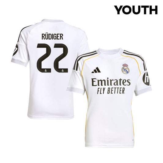 Antonio Rüdiger 22 Real Madrid 25/26 Home YOUTH Jersey - White