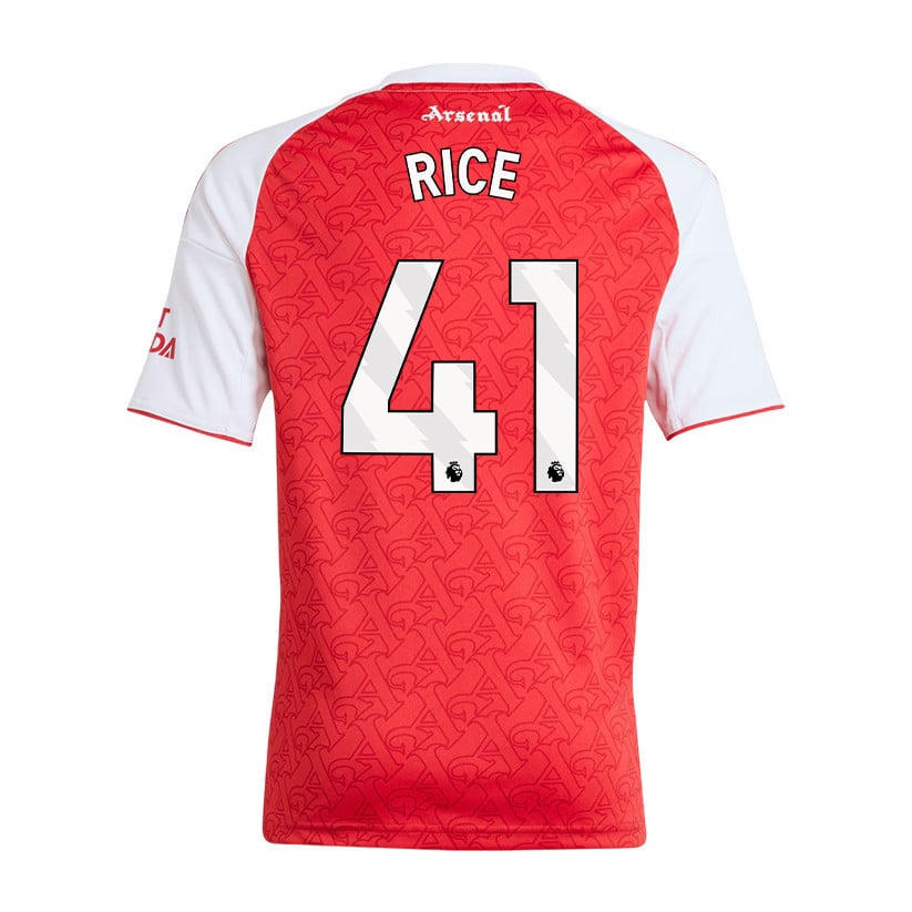 Declan Rice 41 Arsenal 25/26 Home YOUTH Jersey - Red/White