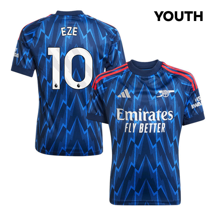 Eberechi Eze 10 Arsenal 25/26 Away YOUTH Jersey - Navy Blue
