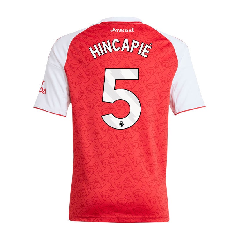 Piero Hincapié 5 Arsenal 25/26 Home YOUTH Jersey - Red/White