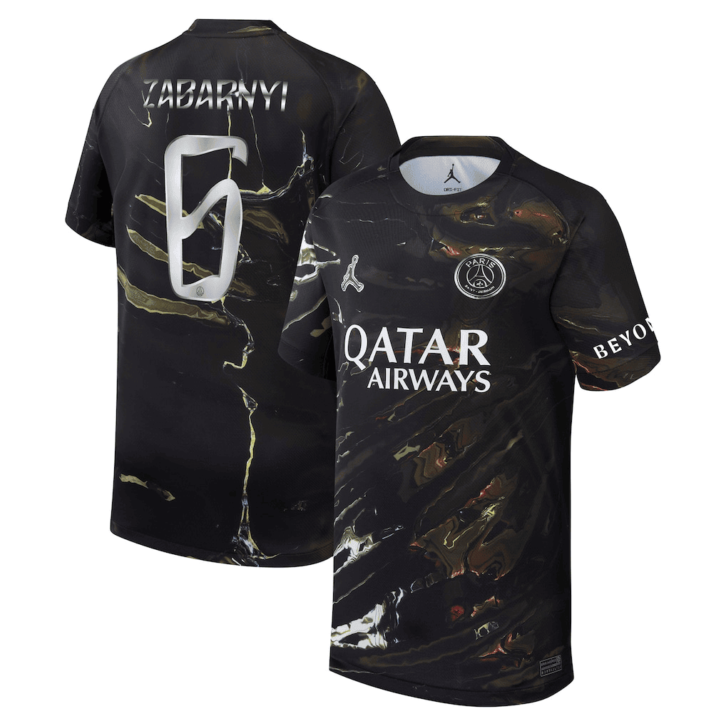 Zabarnyi 6 Paris Saint-Germain Jordan Night Edition 2025/26 Cup Printing Jersey - YOUTH