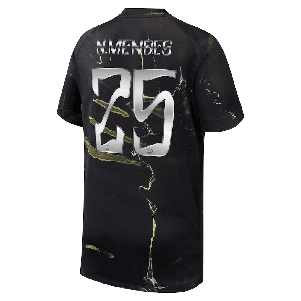 N.Mendes 25 Paris Saint-Germain Jordan Night Edition 2025/26 Cup Printing Jersey - YOUTH