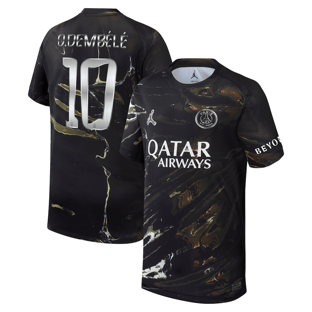 O.Dembélé 10 Paris Saint-Germain Jordan Night Edition 2025/26 Cup Printing Jersey - YOUTH