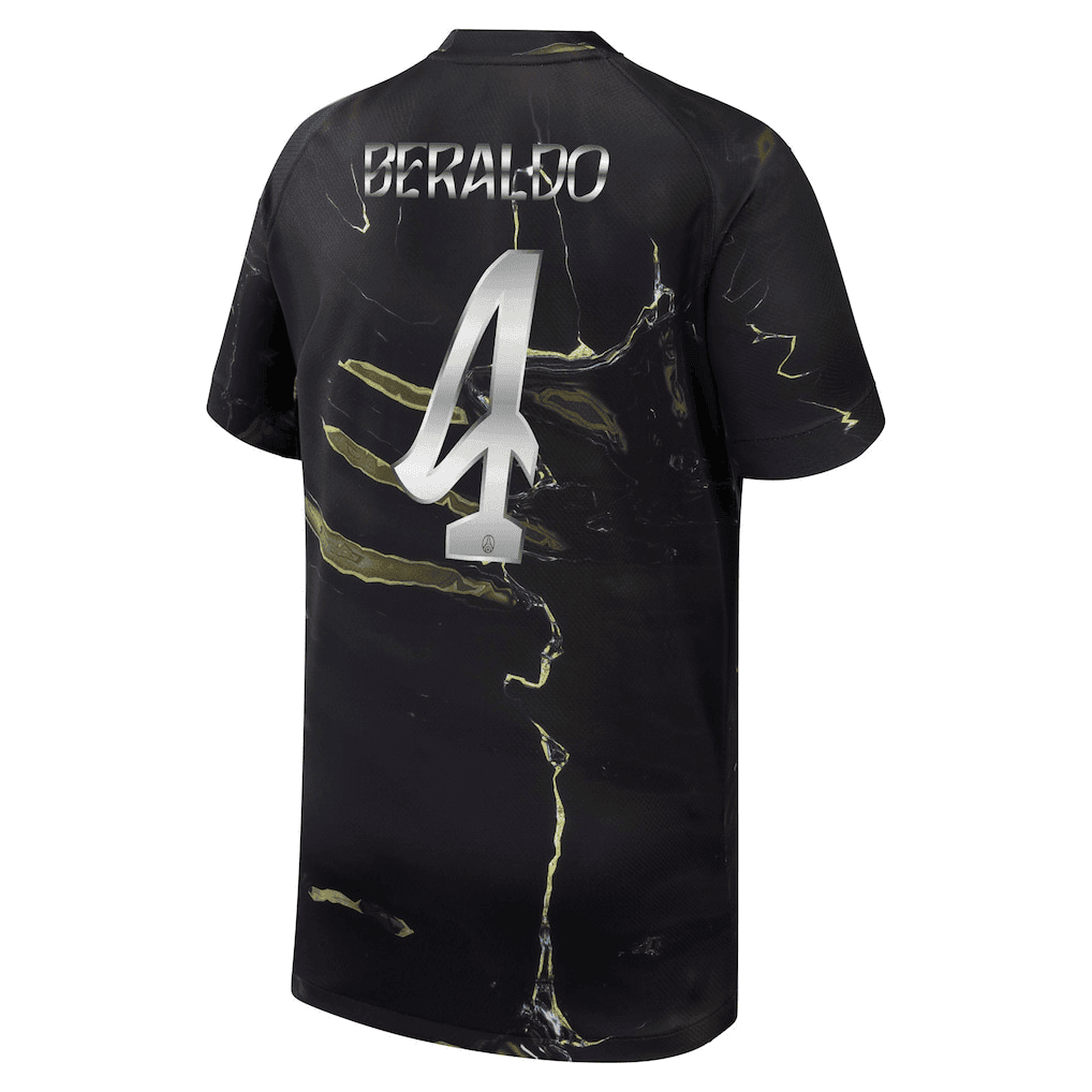 Beraldo 4 Paris Saint-Germain Jordan Night Edition 2025/26 Cup Printing Jersey - YOUTH