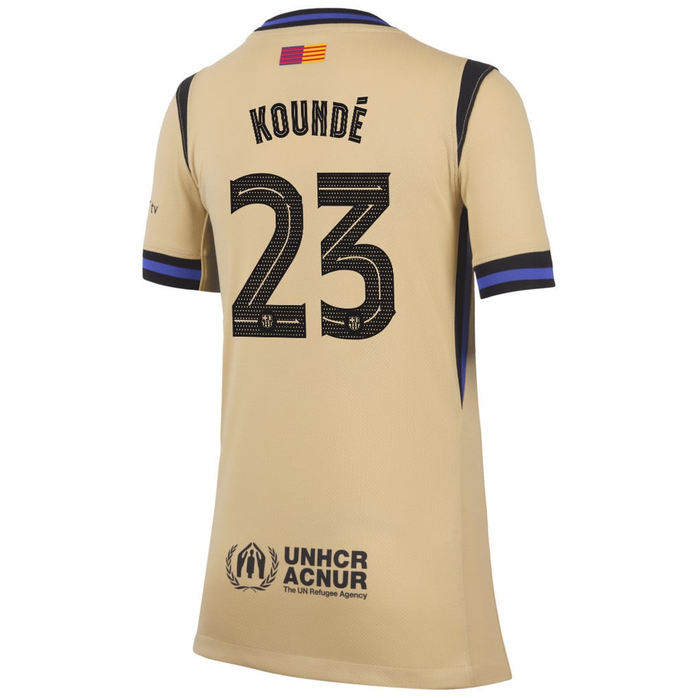 Jules Koundé 23 Barcelona 25/26 Away YOUTH Jersey - Yellow